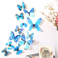 Wall Stickers 12pcs Decal Wall Stickers Home Decorations 3D Butterfly Rainbow  PVC Wallpaper for living room
