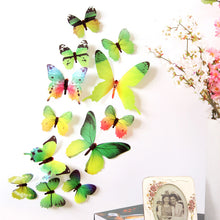 Wall Stickers 12pcs Decal Wall Stickers Home Decorations 3D Butterfly Rainbow  PVC Wallpaper for living room
