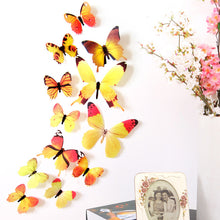Wall Stickers 12pcs Decal Wall Stickers Home Decorations 3D Butterfly Rainbow  PVC Wallpaper for living room