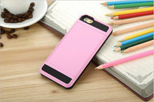 [Big Sale+Free Shipping]New Hybrid Tough Capa Case For Apple iphone 5 5S SE 6 6S 7 8 Plus Slider Card Holder Wallet Armor Phone Back Cover for iphone X