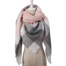 Winter Triangle Scarf For Women Brand Designer Shawl Cashmere Plaid Scarves Blanket
