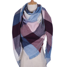 Winter Triangle Scarf For Women Brand Designer Shawl Cashmere Plaid Scarves Blanket