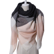 Winter Triangle Scarf For Women Brand Designer Shawl Cashmere Plaid Scarves Blanket