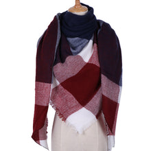 Winter Triangle Scarf For Women Brand Designer Shawl Cashmere Plaid Scarves Blanket