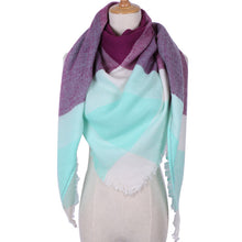 Winter Triangle Scarf For Women Brand Designer Shawl Cashmere Plaid Scarves Blanket