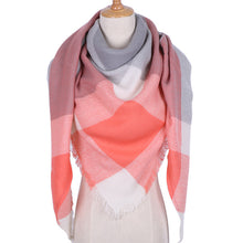 Winter Triangle Scarf For Women Brand Designer Shawl Cashmere Plaid Scarves Blanket