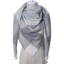 Winter Triangle Scarf For Women Brand Designer Shawl Cashmere Plaid Scarves Blanket