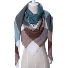 Winter Triangle Scarf For Women Brand Designer Shawl Cashmere Plaid Scarves Blanket
