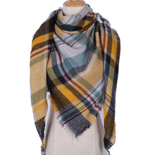 Winter Triangle Scarf For Women Brand Designer Shawl Cashmere Plaid Scarves Blanket