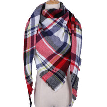 Winter Triangle Scarf For Women Brand Designer Shawl Cashmere Plaid Scarves Blanket
