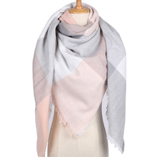Winter Triangle Scarf For Women Brand Designer Shawl Cashmere Plaid Scarves Blanket