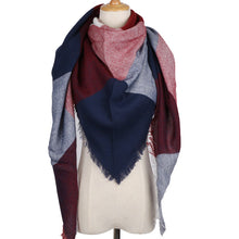 Winter Triangle Scarf For Women Brand Designer Shawl Cashmere Plaid Scarves Blanket